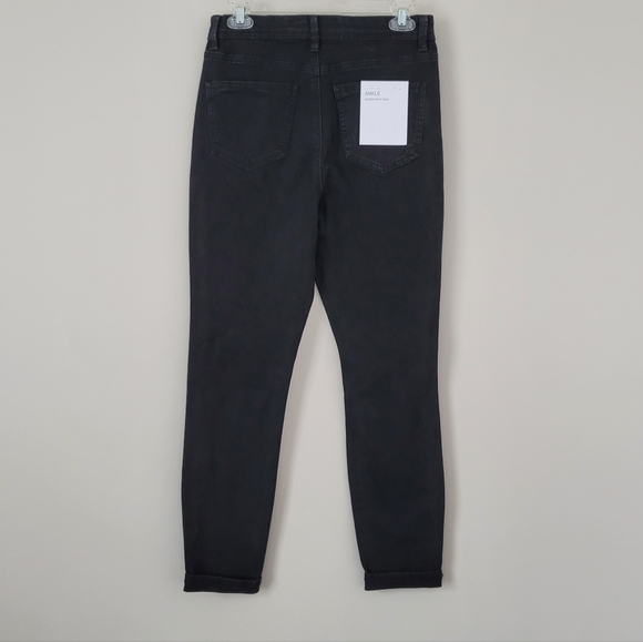 NWT Size 9/28 INDIGO REIN Black Denim Super High Rise Ripped Skinny Ankle Jeans - Picture 4 of 6